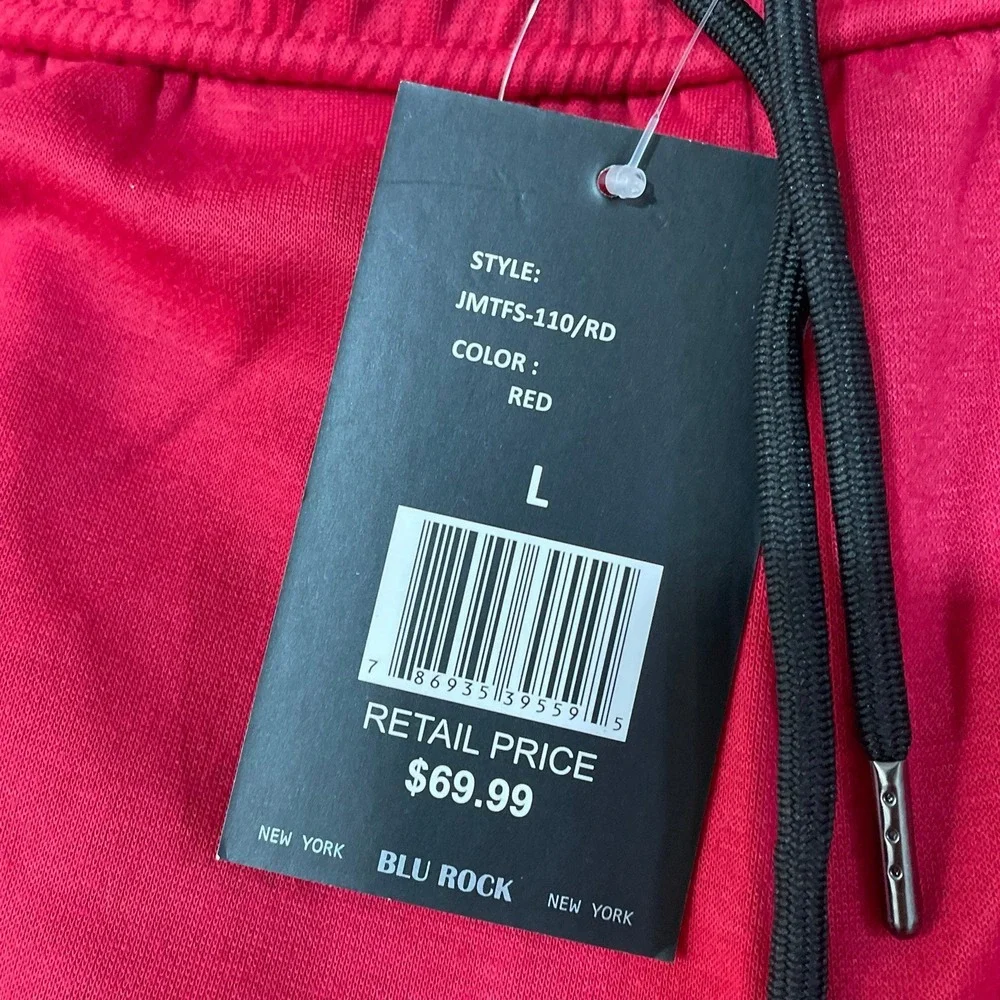 NWT Blu Rock Shorts Men's Large Red Cotton Blend Tech Style